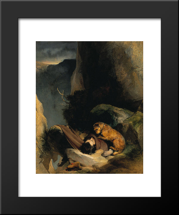 Attachment 20x24 Black Modern Wood Framed Art Print Poster by Landseer, Edwin Henry