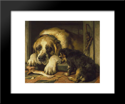 Doubtful Crumbs 20x24 Black Modern Wood Framed Art Print Poster by Landseer, Edwin Henry