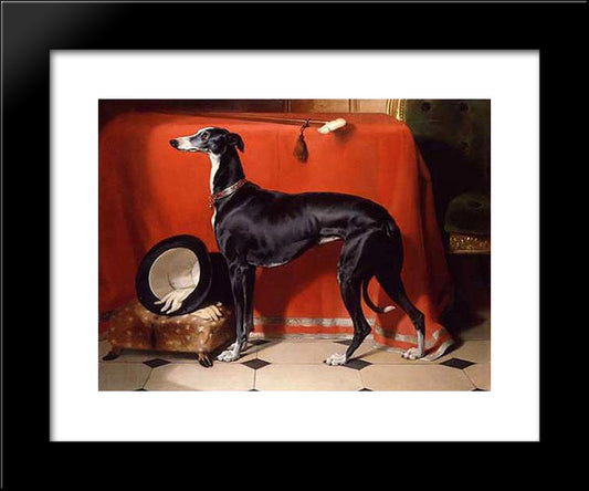 Eos, A Favorite Greyhound Of Prince Albert 20x24 Black Modern Wood Framed Art Print Poster by Landseer, Edwin Henry