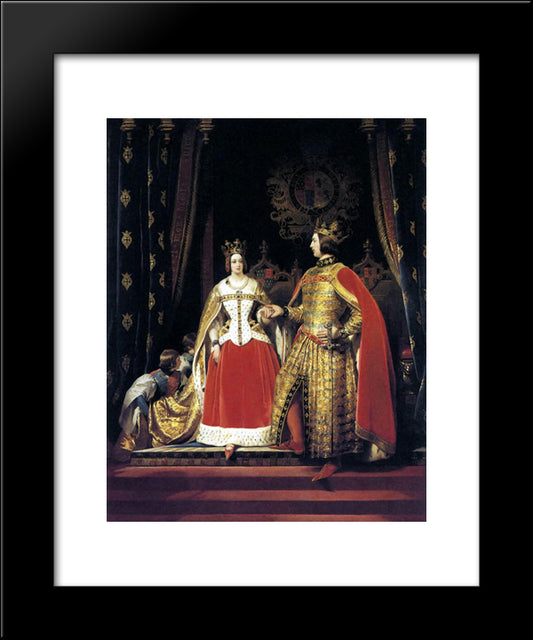 Queen Victoria And Prince Albert At The Bal Costume 20x24 Black Modern Wood Framed Art Print Poster by Landseer, Edwin Henry