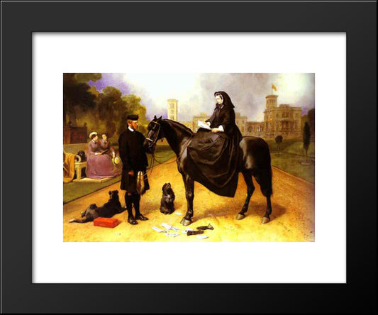 Queen Victoria At Osborne House 20x24 Black Modern Wood Framed Art Print Poster by Landseer, Edwin Henry