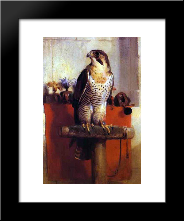 The Falcon 20x24 Black Modern Wood Framed Art Print Poster by Landseer, Edwin Henry