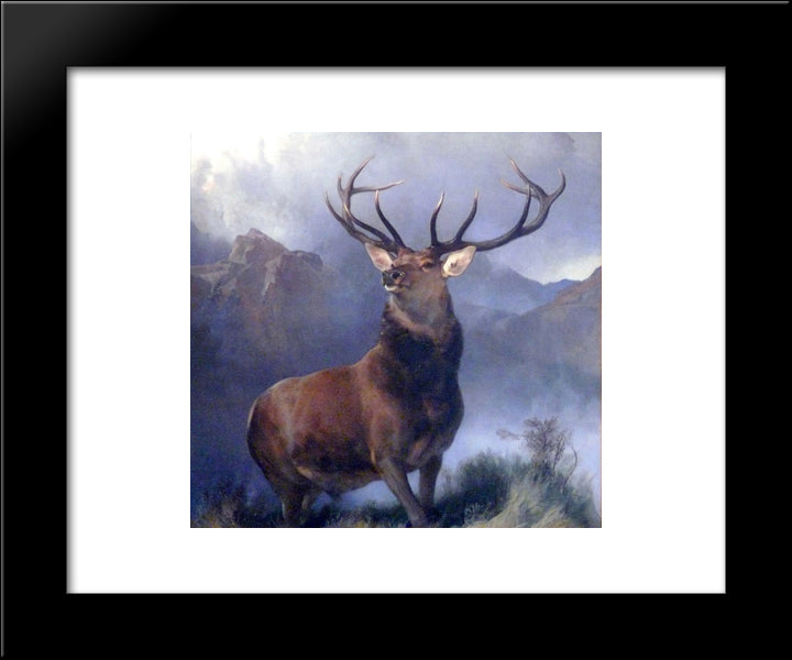 The Monarch Of The Glen 20x24 Black Modern Wood Framed Art Print Poster by Landseer, Edwin Henry