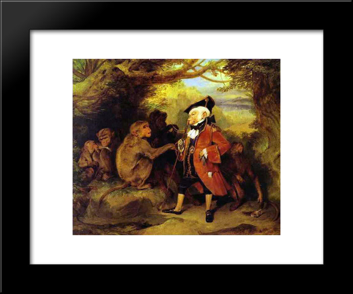 The Monkey Who Had Seen The World 20x24 Black Modern Wood Framed Art Print Poster by Landseer, Edwin Henry