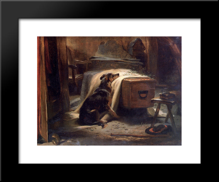 The Old Shepherd'S Chief Mourner 20x24 Black Modern Wood Framed Art Print Poster by Landseer, Edwin Henry