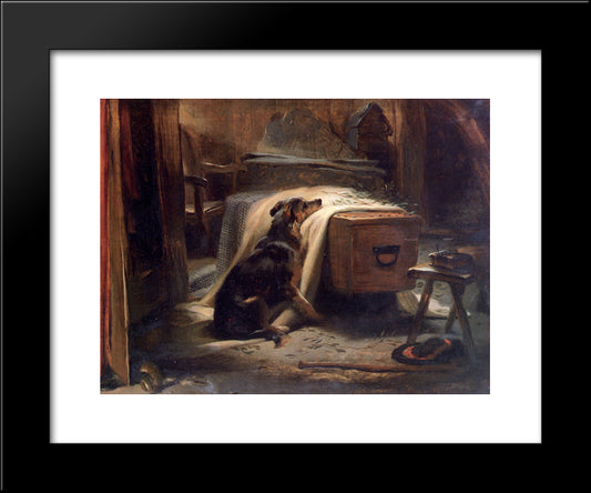 The Old Shepherd'S Chief Mourner 20x24 Black Modern Wood Framed Art Print Poster by Landseer, Edwin Henry