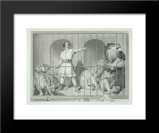 Van Amburgh And His Big Game Cats 20x24 Black Modern Wood Framed Art Print Poster by Landseer, Edwin Henry