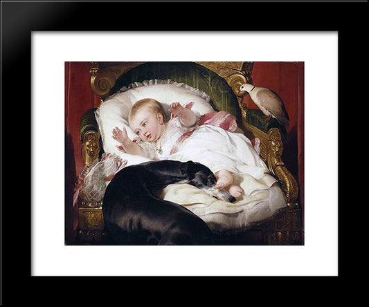 Victoria, Princess Royal, With Eos 20x24 Black Modern Wood Framed Art Print Poster by Landseer, Edwin Henry