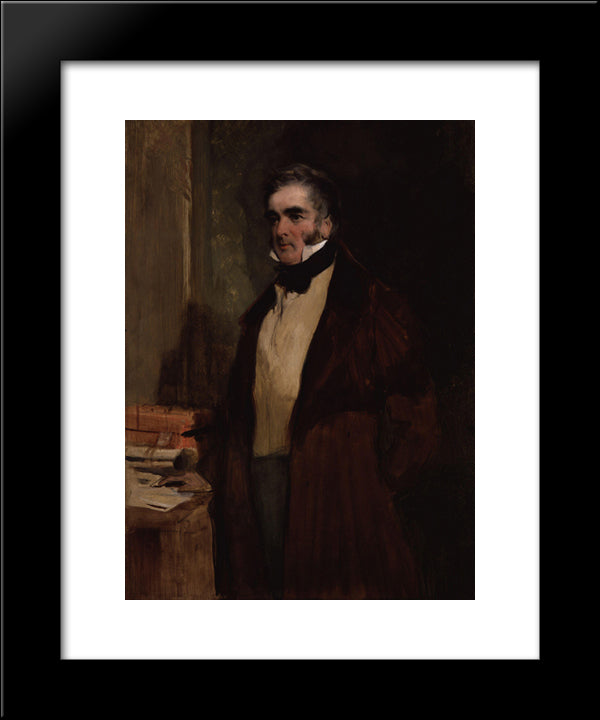 William Lamb, 2Nd Viscount Melbourne 20x24 Black Modern Wood Framed Art Print Poster by Landseer, Edwin Henry