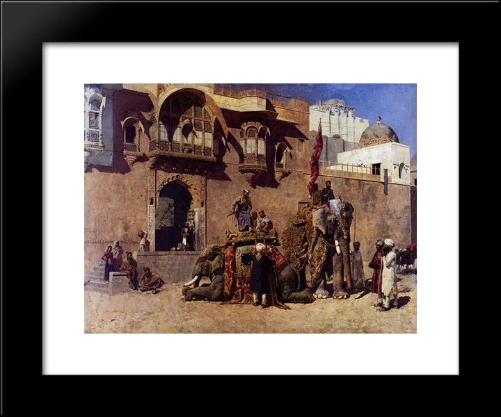 A Rajah Of Jodhpur 20x24 Black Modern Wood Framed Art Print Poster by Weeks, Edwin Lord