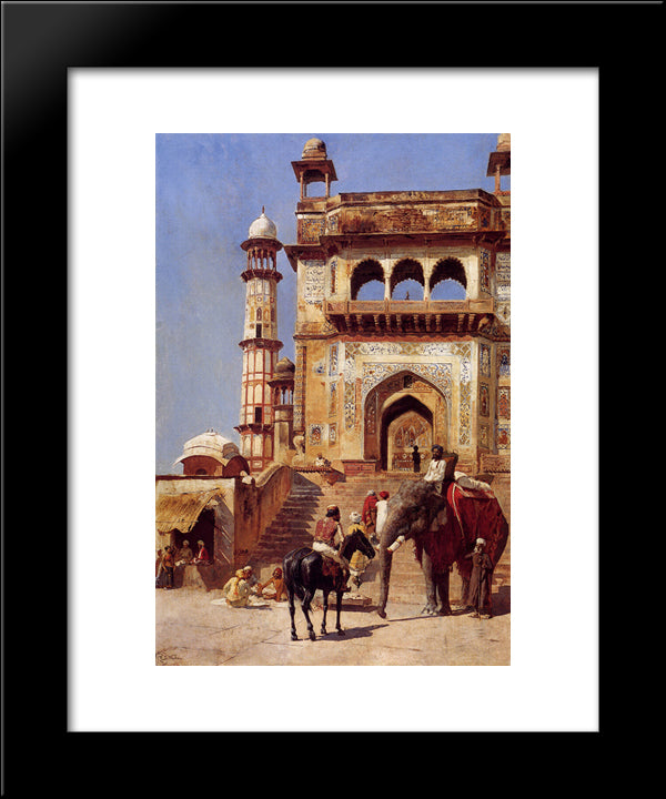 Before A Mosque 20x24 Black Modern Wood Framed Art Print Poster by Weeks, Edwin Lord