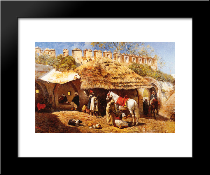 Blacksmith Shop At Tangiers 20x24 Black Modern Wood Framed Art Print Poster by Weeks, Edwin Lord