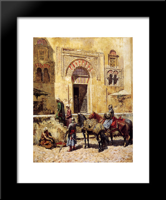 Entering The Mosque 20x24 Black Modern Wood Framed Art Print Poster by Weeks, Edwin Lord