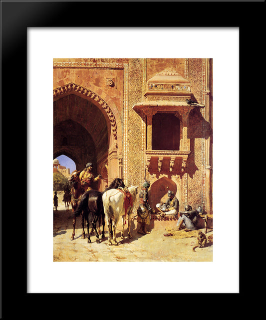 Gate Of The Fortress At Agra, India 20x24 Black Modern Wood Framed Art Print Poster by Weeks, Edwin Lord