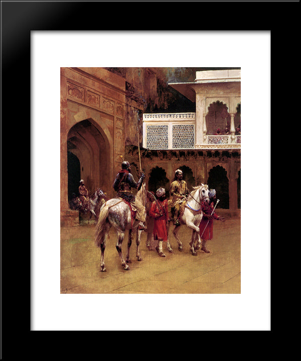 Indian Prince, Palace Of Agra 20x24 Black Modern Wood Framed Art Print Poster by Weeks, Edwin Lord