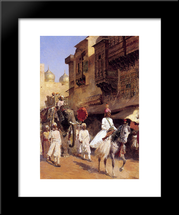 Indian Prince And Parade Cermony 20x24 Black Modern Wood Framed Art Print Poster by Weeks, Edwin Lord