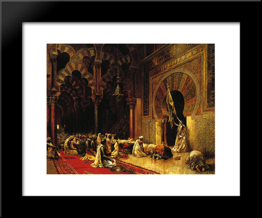 Interior Of The Mosque At Cordoba 20x24 Black Modern Wood Framed Art Print Poster by Weeks, Edwin Lord