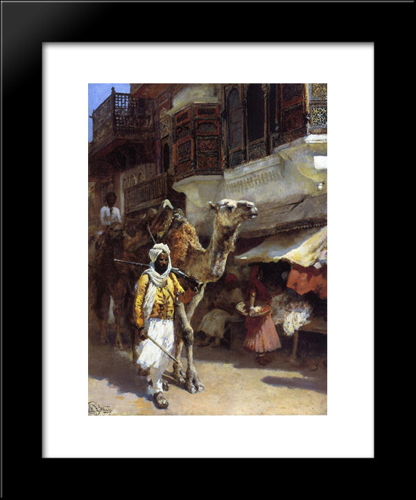 Man Leading A Camel 20x24 Black Modern Wood Framed Art Print Poster by Weeks, Edwin Lord