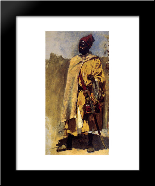 Moorish Guard 20x24 Black Modern Wood Framed Art Print Poster by Weeks, Edwin Lord