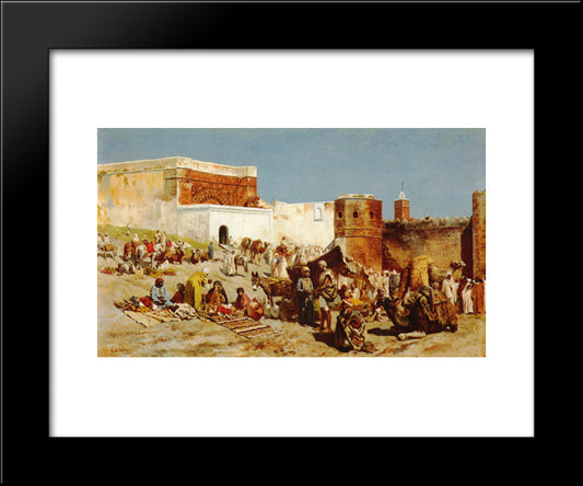 Open Market, Morocco 20x24 Black Modern Wood Framed Art Print Poster by Weeks, Edwin Lord