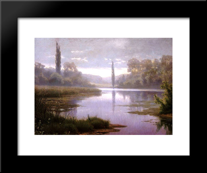 Cobweb Morning 20x24 Black Modern Wood Framed Art Print Poster by Volkov, Efim