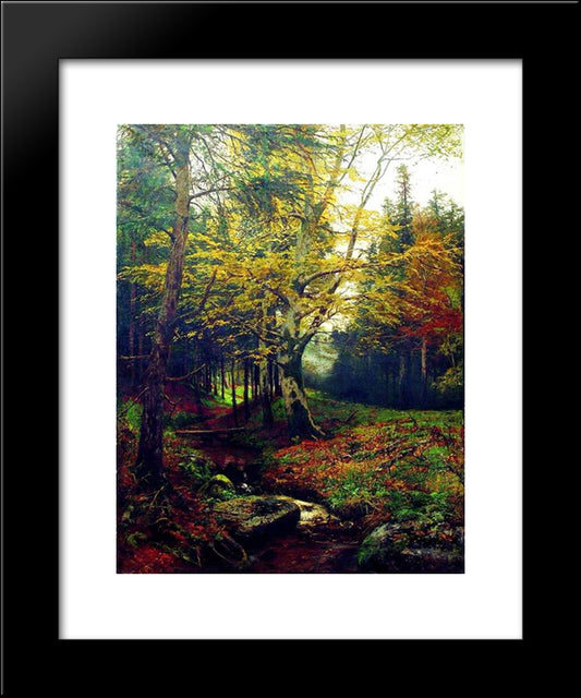 Creek In The Woods 20x24 Black Modern Wood Framed Art Print Poster by Volkov, Efim