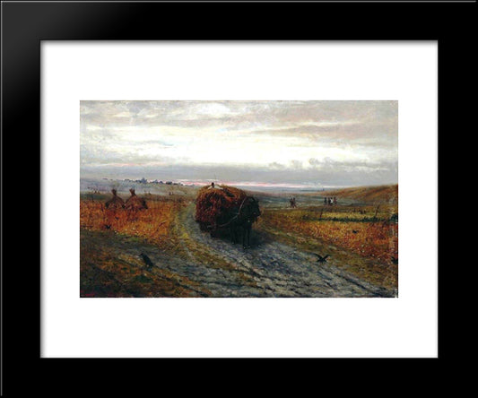 During Haying 20x24 Black Modern Wood Framed Art Print Poster by Volkov, Efim