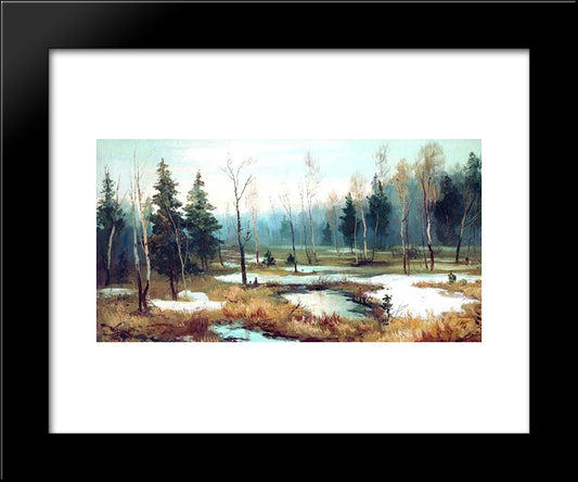 In Late Winter 20x24 Black Modern Wood Framed Art Print Poster by Volkov, Efim