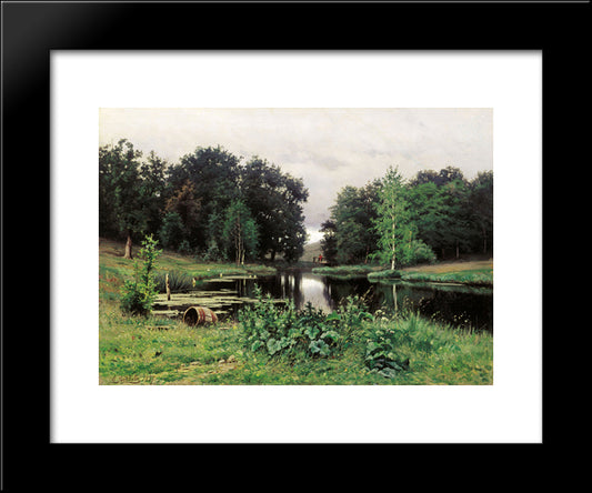 Landscape With A Pond 20x24 Black Modern Wood Framed Art Print Poster by Volkov, Efim