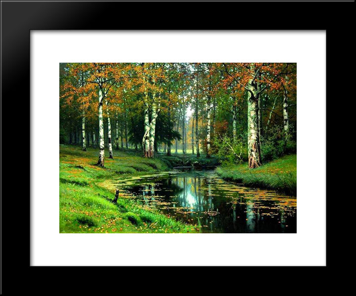 Quiet River 20x24 Black Modern Wood Framed Art Print Poster by Volkov, Efim