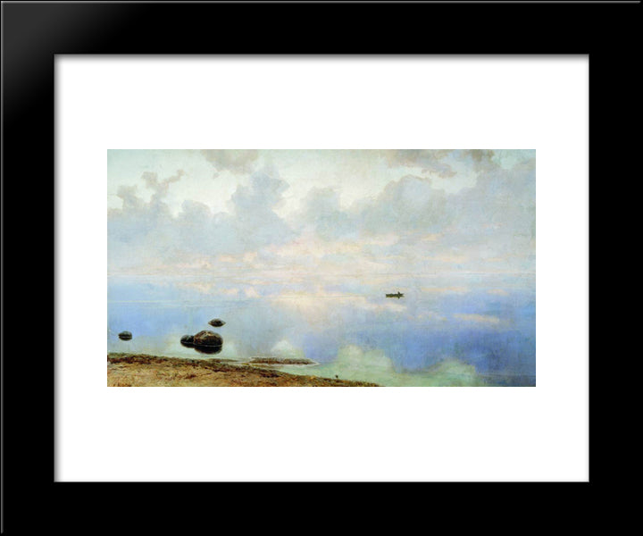 Seascape 20x24 Black Modern Wood Framed Art Print Poster by Volkov, Efim