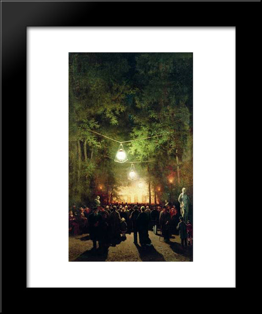 The Party In The Summer Garden 20x24 Black Modern Wood Framed Art Print Poster by Volkov, Efim