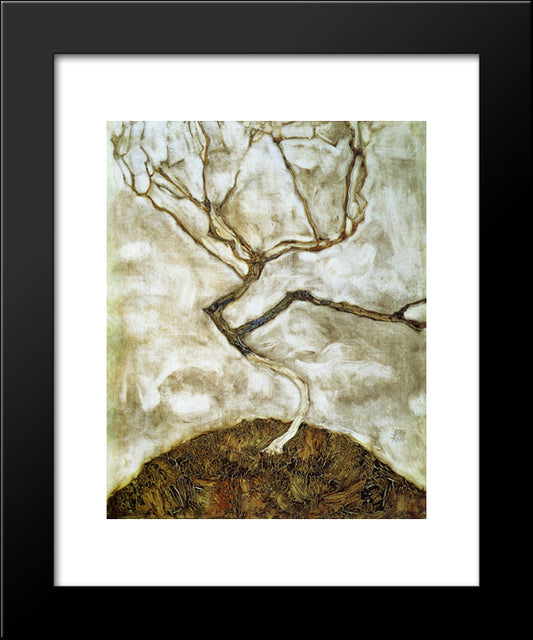 A Tree In Late Autumn 20x24 Black Modern Wood Framed Art Print Poster by Schiele, Egon