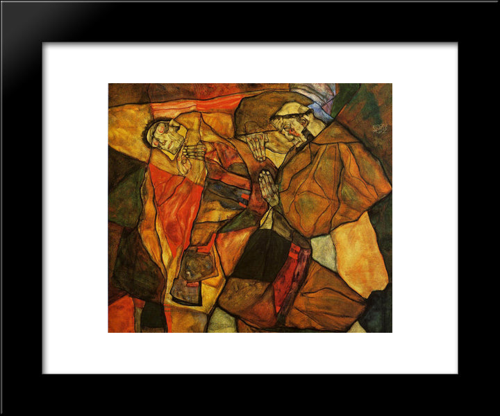 Agony 20x24 Black Modern Wood Framed Art Print Poster by Schiele, Egon