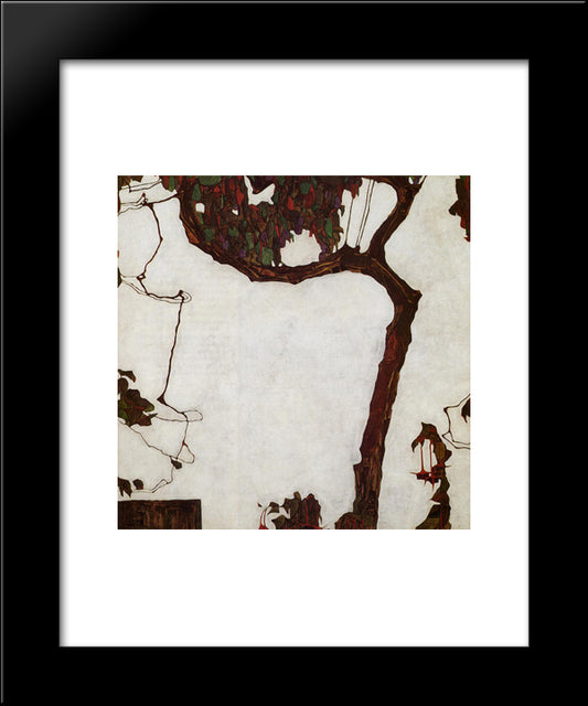 Autumn Tree With Fuchsias 20x24 Black Modern Wood Framed Art Print Poster by Schiele, Egon