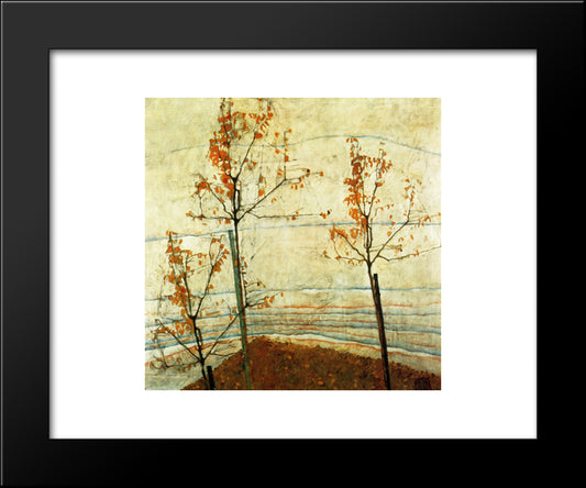 Autumn Trees 20x24 Black Modern Wood Framed Art Print Poster by Schiele, Egon