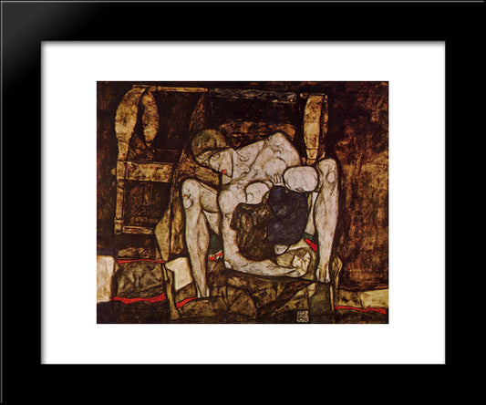 Blind Mother 20x24 Black Modern Wood Framed Art Print Poster by Schiele, Egon