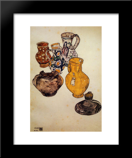 Ceramics 20x24 Black Modern Wood Framed Art Print Poster by Schiele, Egon