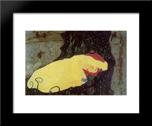 Danae 20x24 Black Modern Wood Framed Art Print Poster by Schiele, Egon