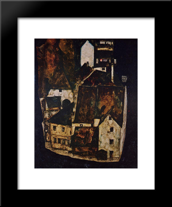 Dead City (City On The Blue River) 20x24 Black Modern Wood Framed Art Print Poster by Schiele, Egon