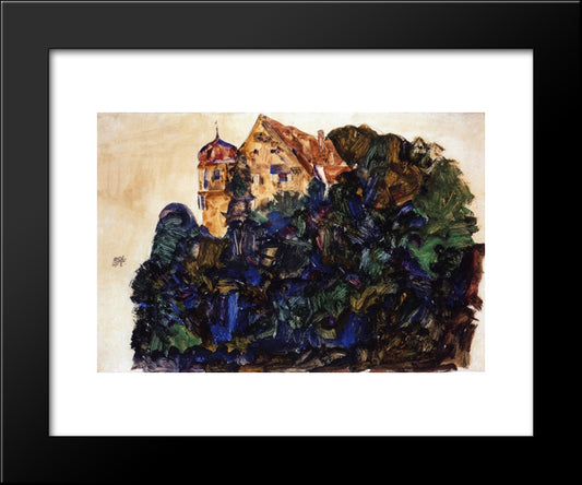 Deuring Castle, Bregenz 20x24 Black Modern Wood Framed Art Print Poster by Schiele, Egon