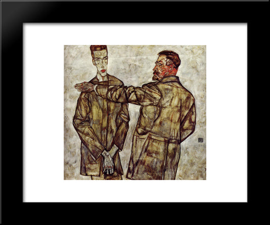 Double Portrait (Chief Inspector Heinrich Benesch And His Son Otto) 20x24 Black Modern Wood Framed Art Print Poster by Schiele, Egon