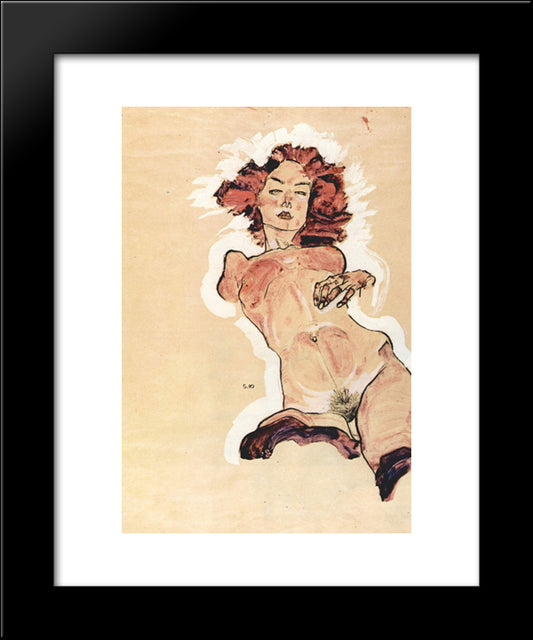 Female Nude 20x24 Black Modern Wood Framed Art Print Poster by Schiele, Egon