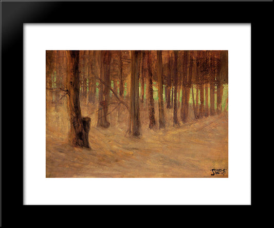 Forest With Sunlit Clearing In The Background 20x24 Black Modern Wood Framed Art Print Poster by Schiele, Egon