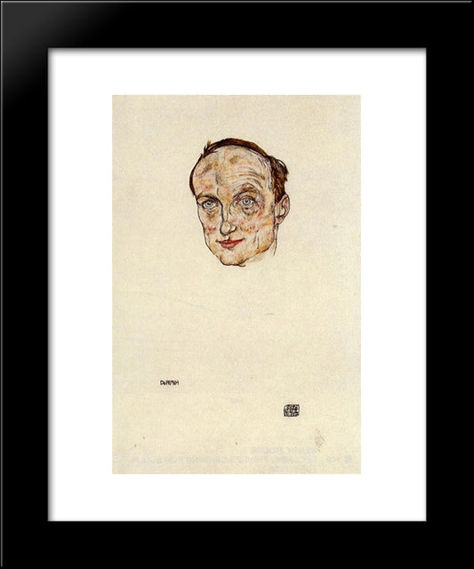 Head Of Dr. Fritsch 20x24 Black Modern Wood Framed Art Print Poster by Schiele, Egon