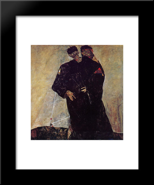 Hermits 20x24 Black Modern Wood Framed Art Print Poster by Schiele, Egon