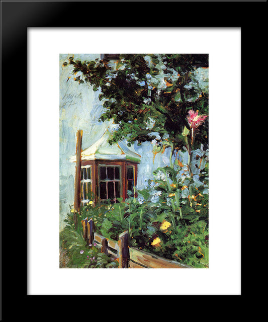 House With A Bay Window In The Garden 20x24 Black Modern Wood Framed Art Print Poster by Schiele, Egon