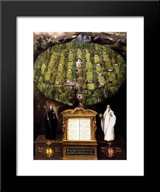 Allegory Of Camaldolese Order 20x24 Black Modern Wood Framed Art Print Poster by El Greco