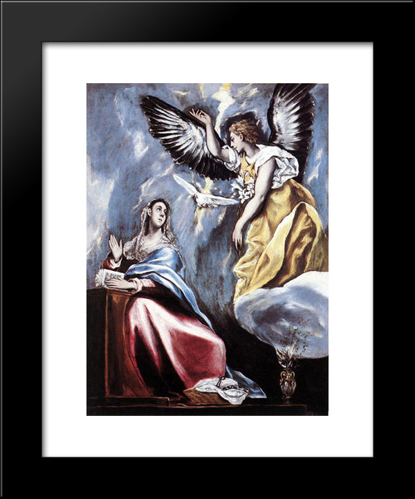 Annunciation 20x24 Black Modern Wood Framed Art Print Poster by El Greco