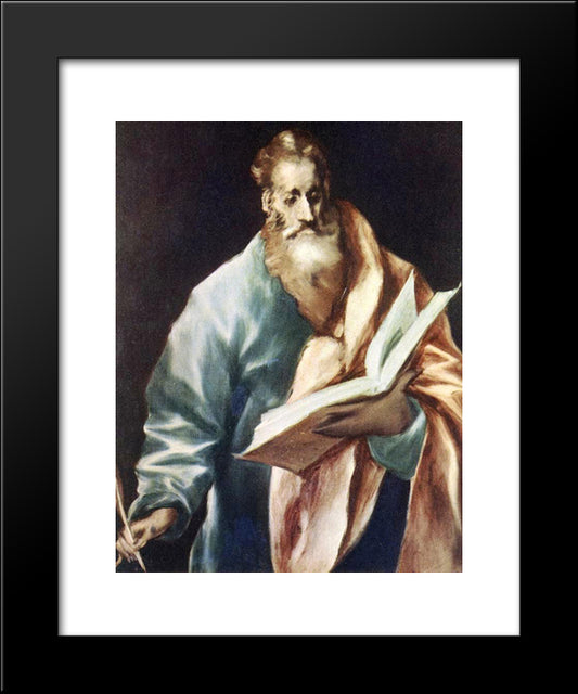 Apostle St. Matthew 20x24 Black Modern Wood Framed Art Print Poster by El Greco